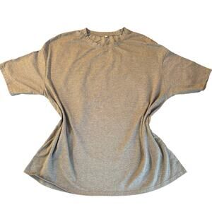 Oversized Boxy T Shirt Womens XL Gray Drop Shoulder Casual